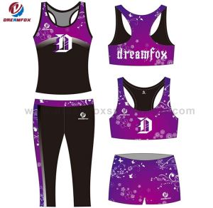 Fuld Sublimation Udskrivning Cheer Practice Wear Beskæftigelse Og Shorts