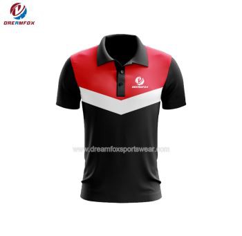 Sublimeret røde og sorte Polo Shirts T Shirts
