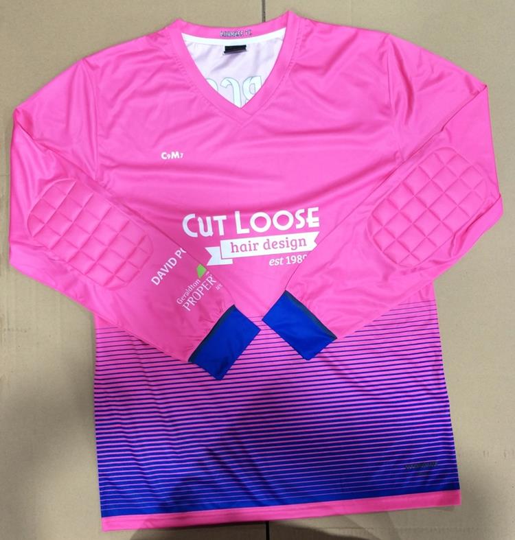 Pink Sublimated Customized Goalkeeper Uniforms For Soccer Team I Australien